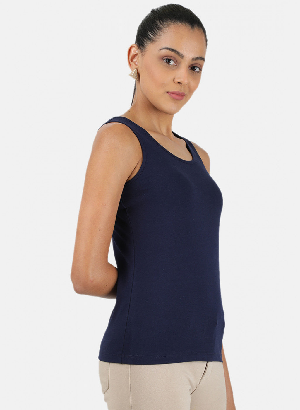 Womens Blue Plain Spaghetti