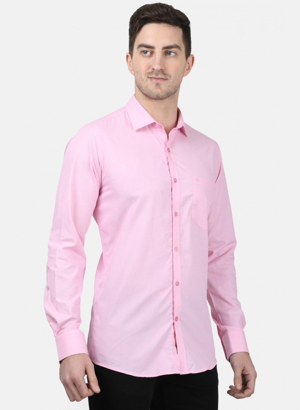 Mens Pink Solid Shirts