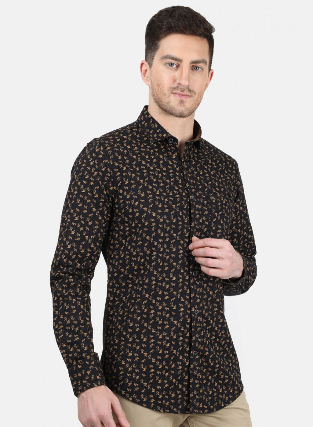 Mens Black Printed Shirt