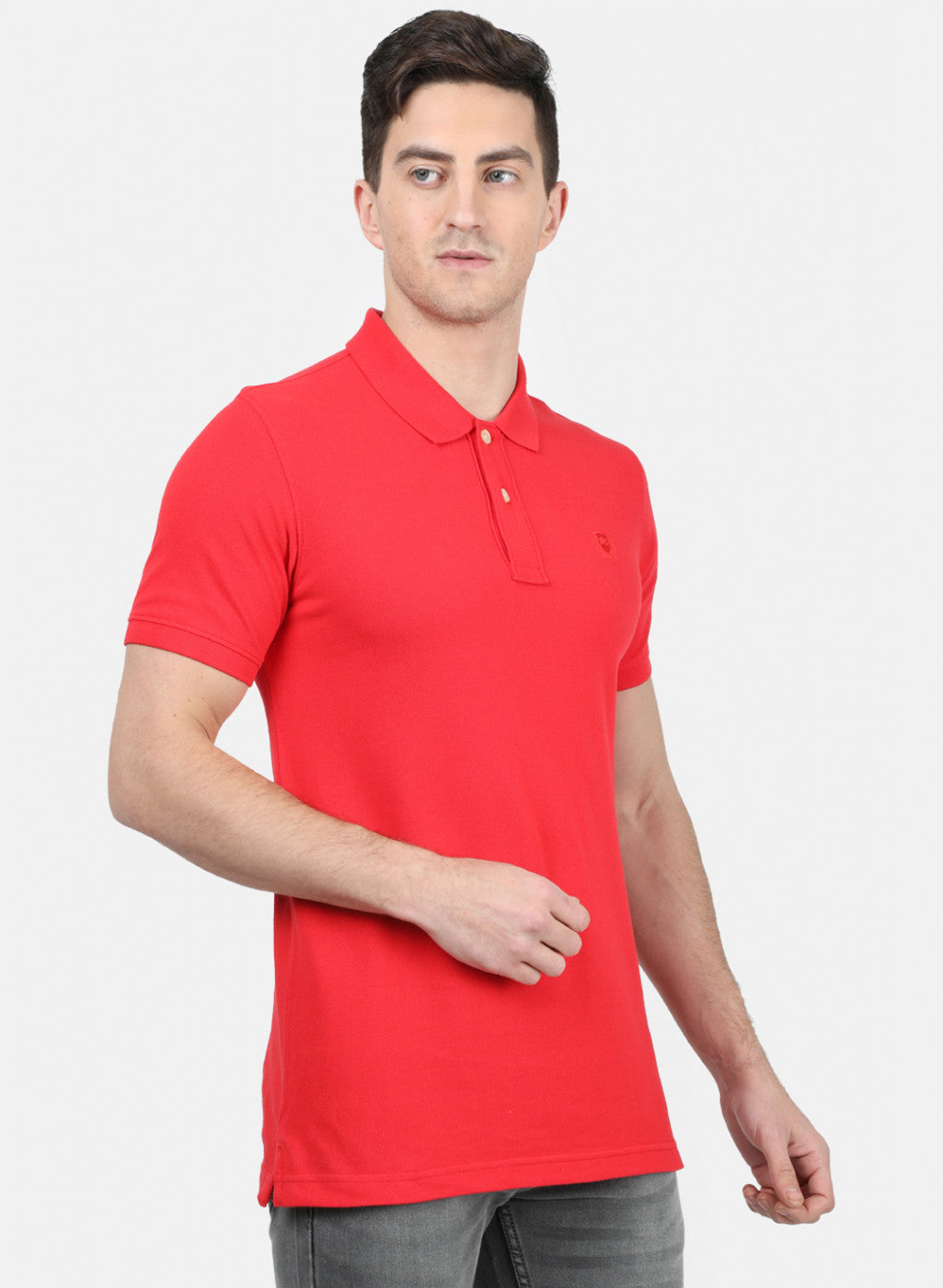 Mens Red Plain T-Shirt