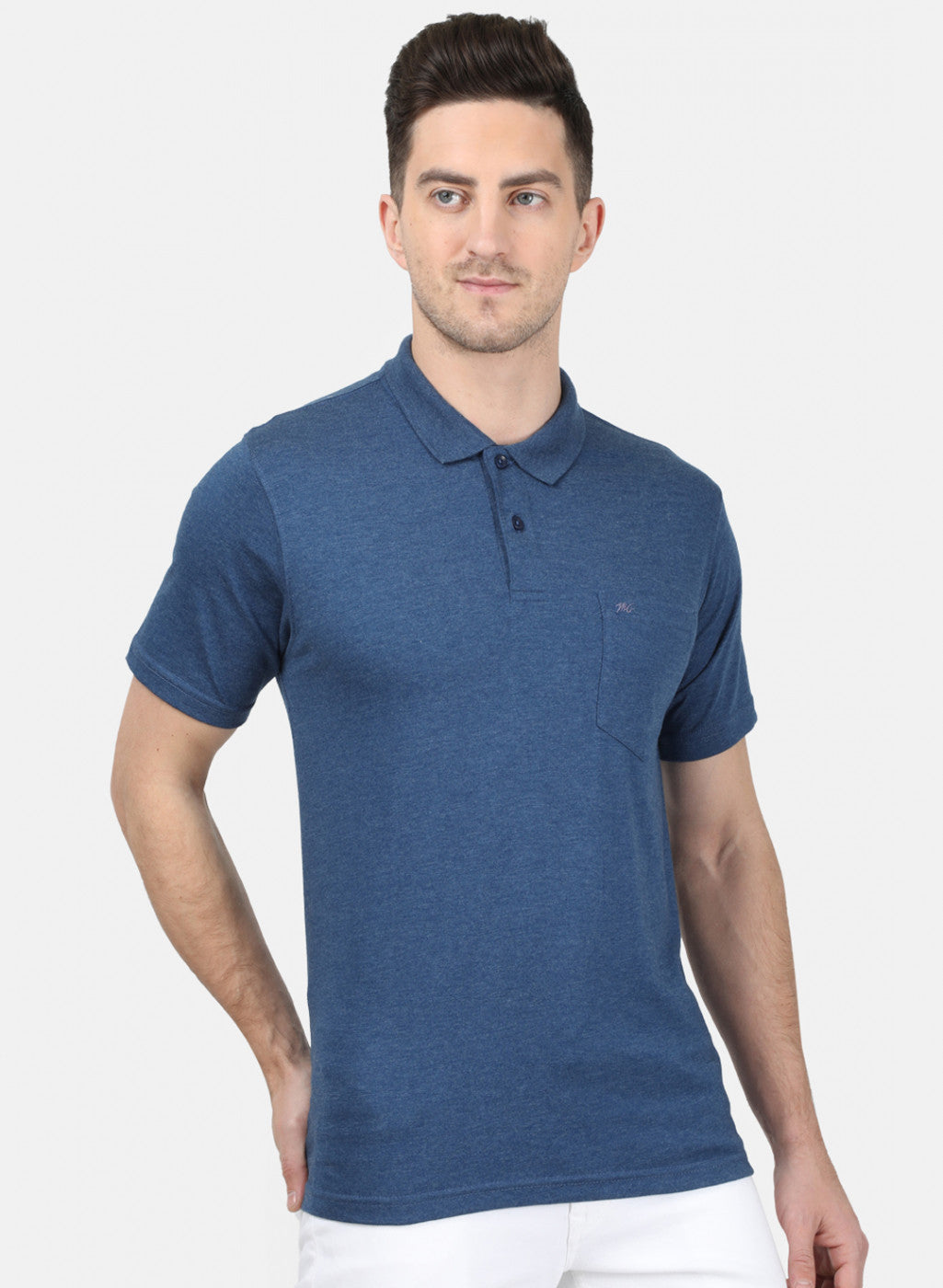 Mens Blue Plain T-Shirt