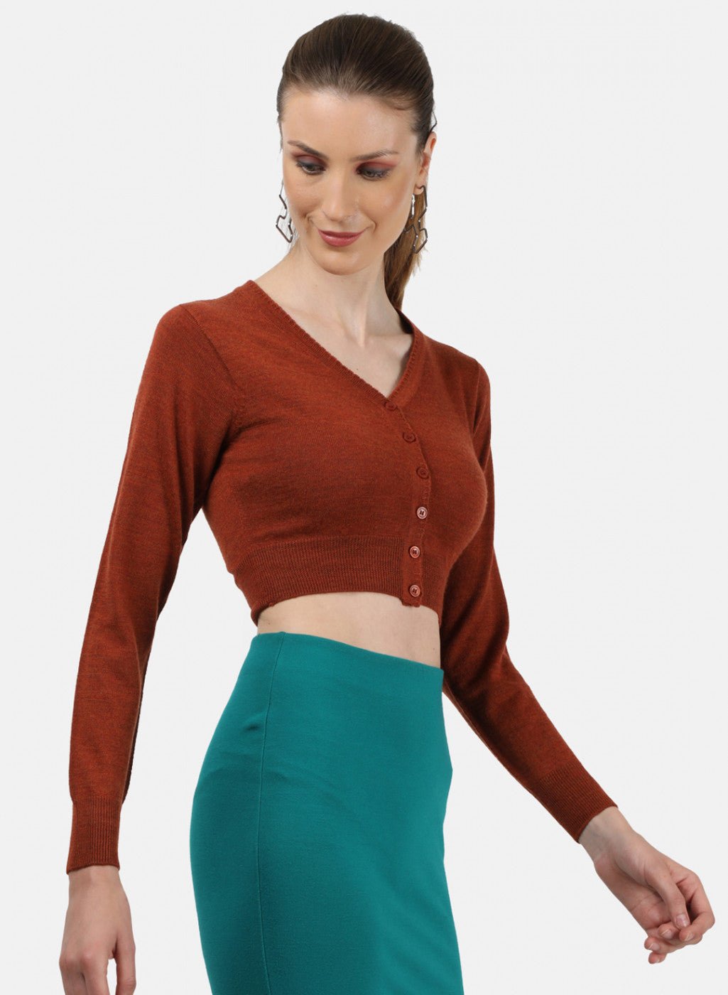 Women Rust Solid Blouse