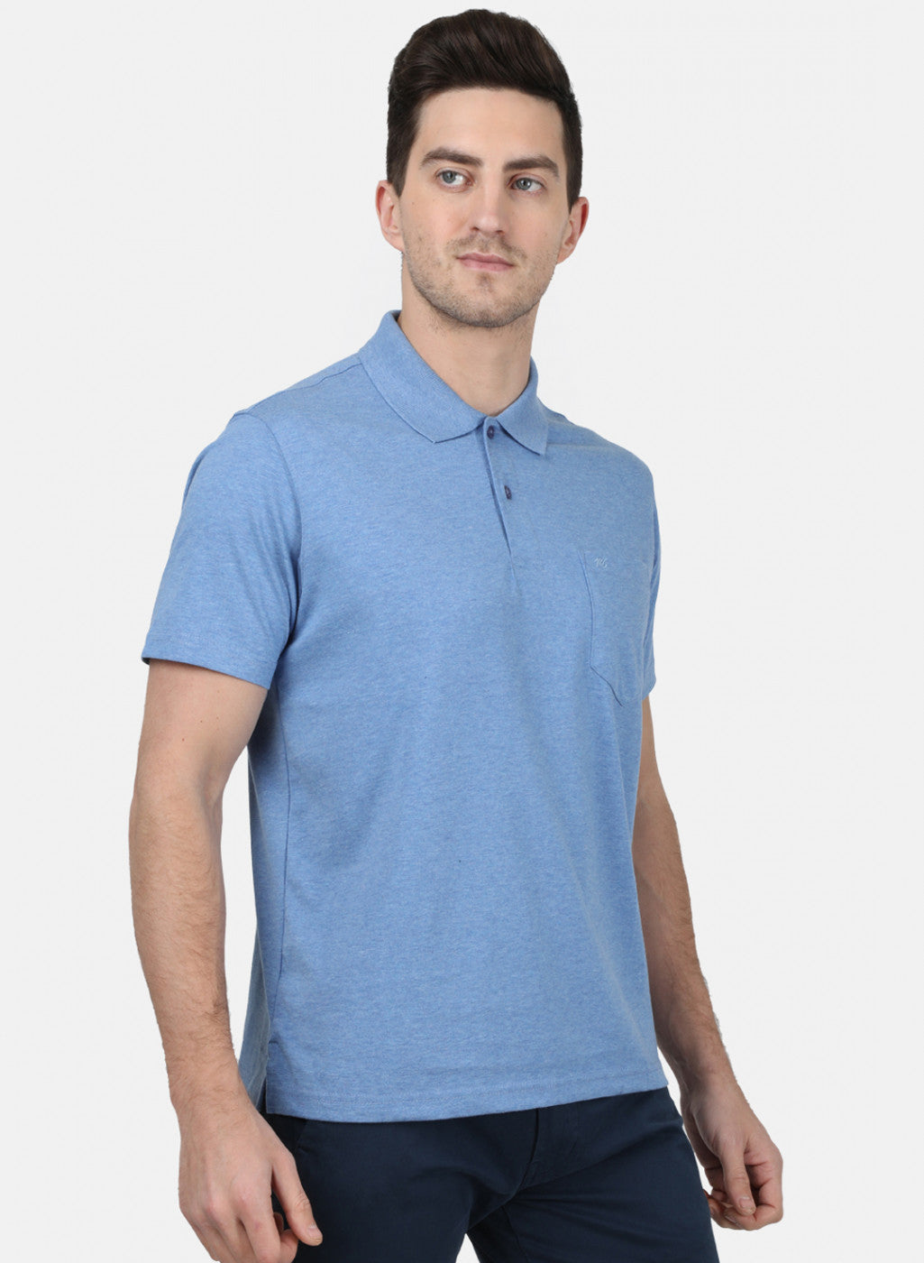 Mens Blue Plain T-Shirt