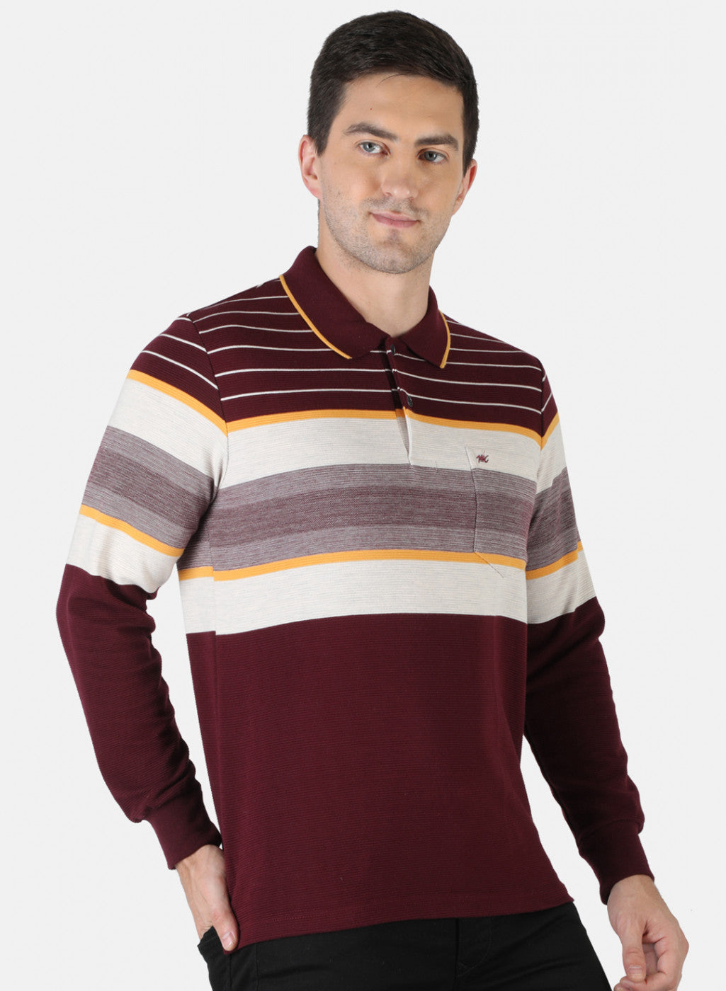 Men Maroon Stripe T-Shirt