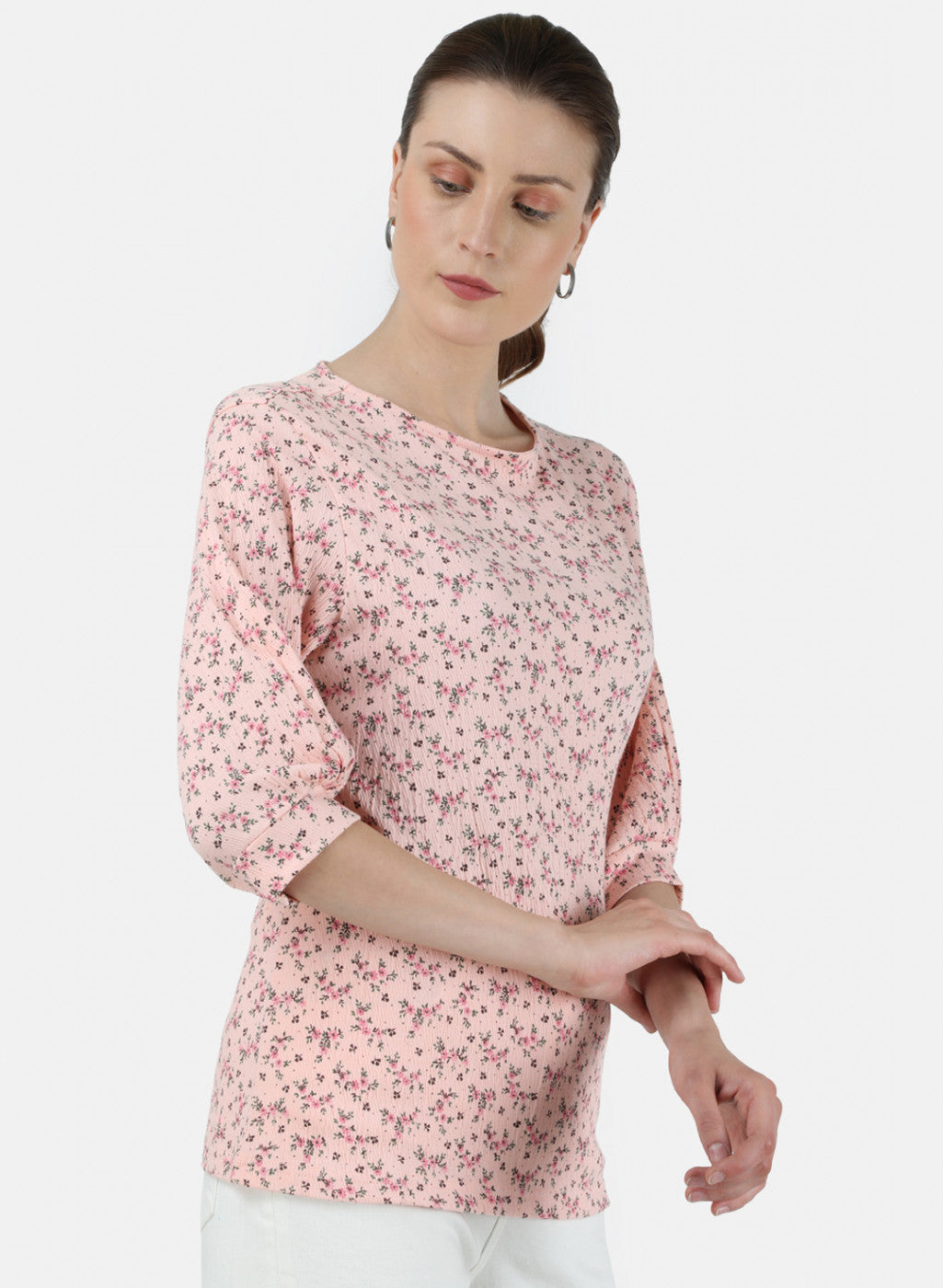 Womens Pink Printed Top