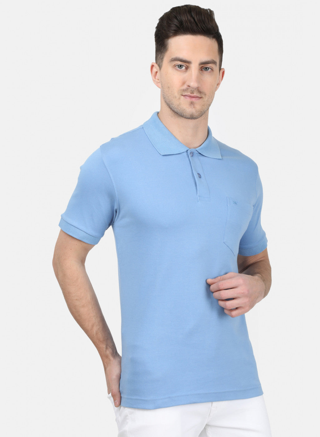 Mens Blue Plain T-Shirt