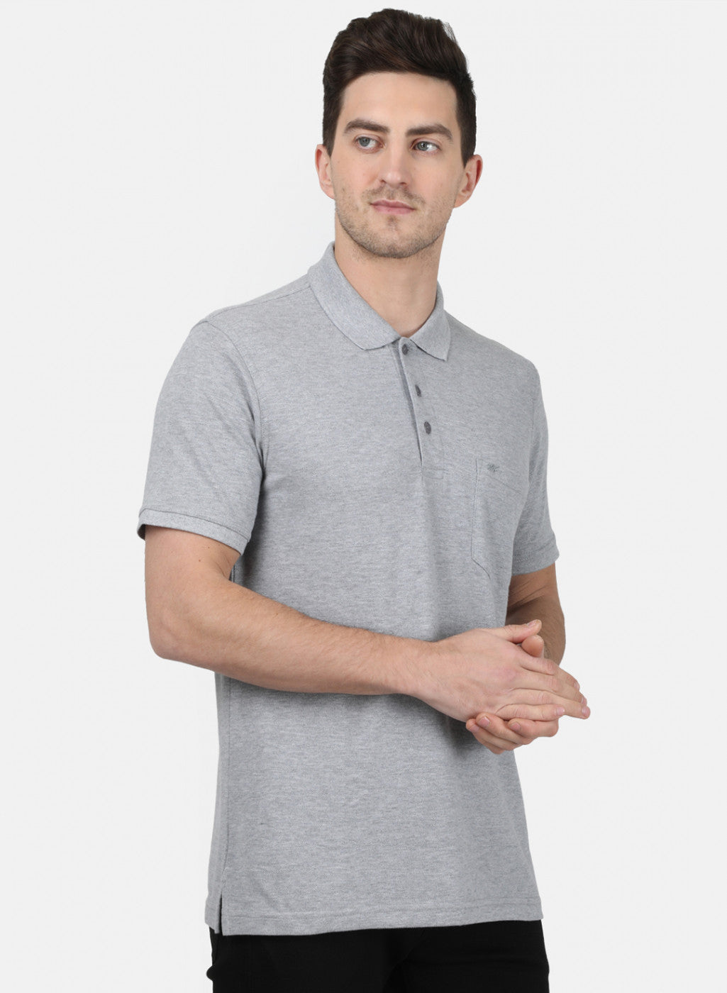 Mens Grey Plain T-Shirt