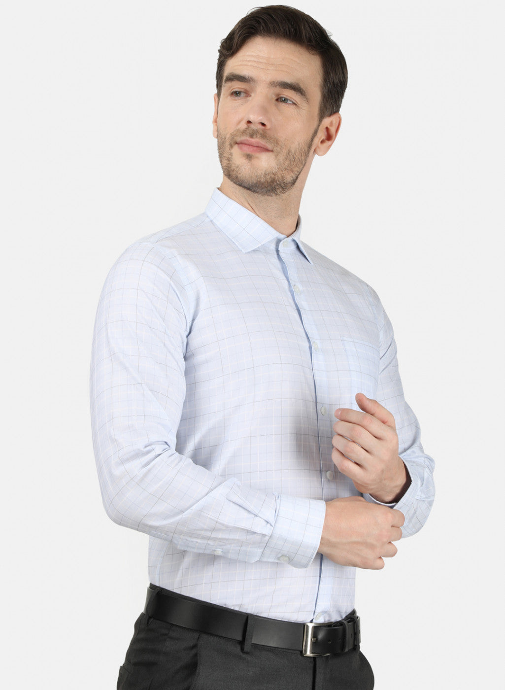 Mens Sky Blue Check Shirt