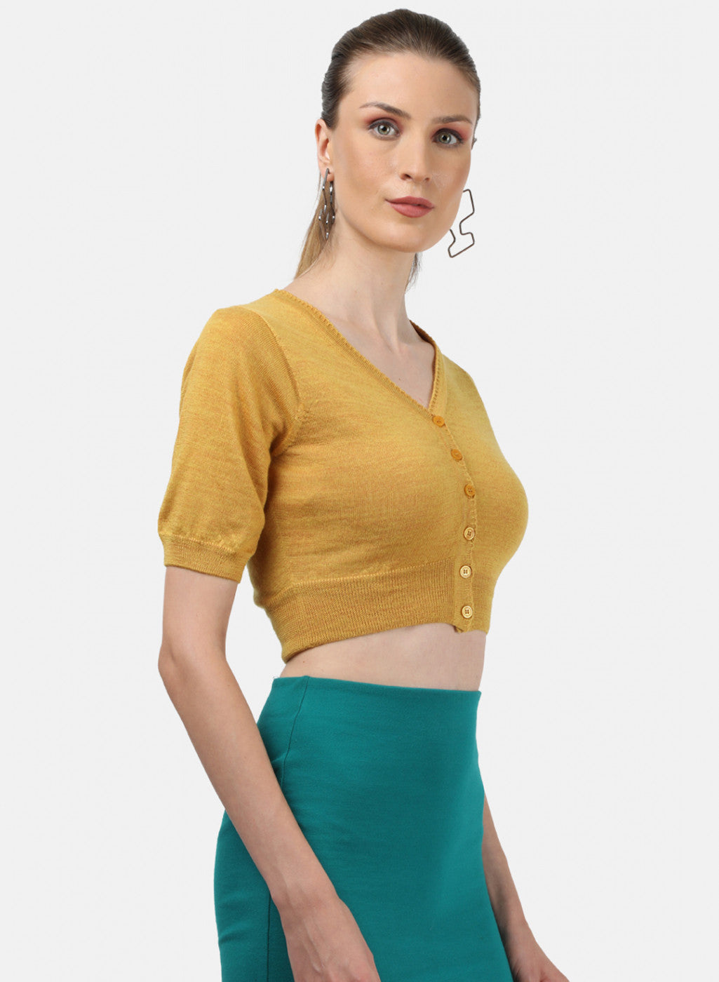 Women Yellow Solid Blouse