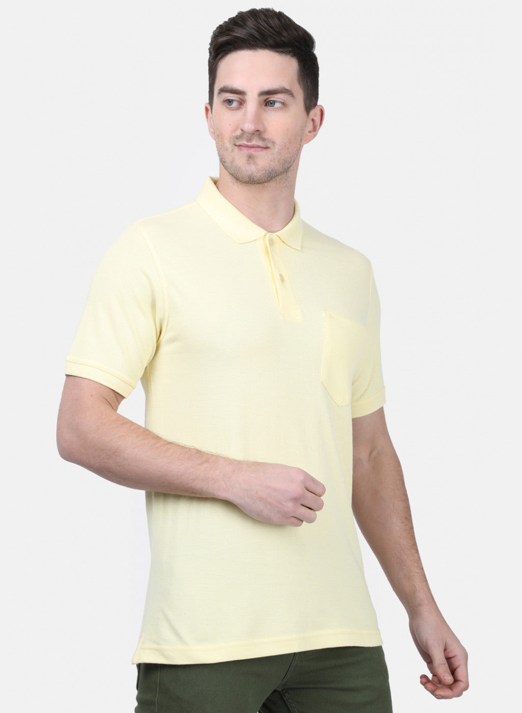 Mens Yellow Plain T-Shirts