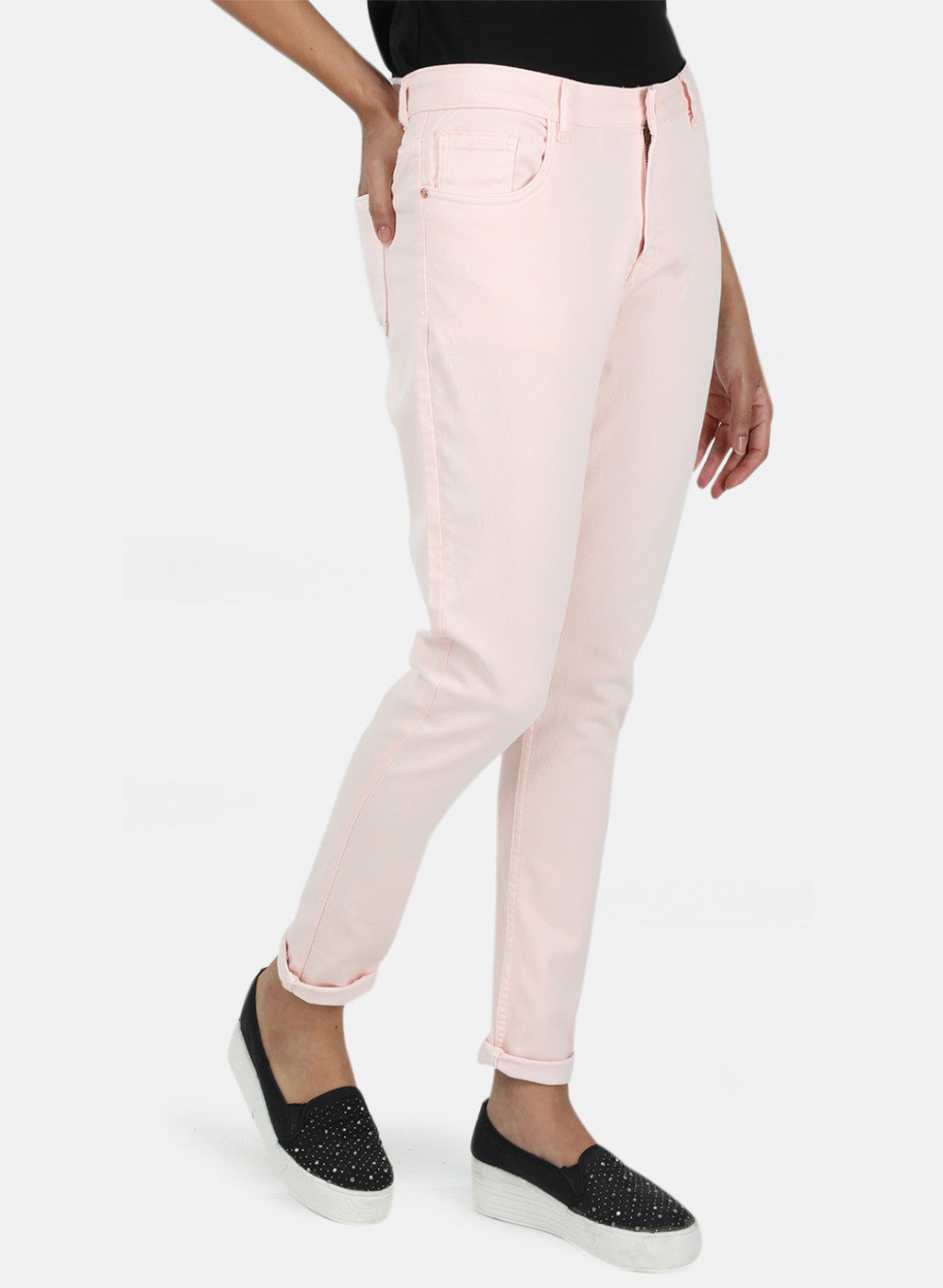 Womens Peach Slim Denim