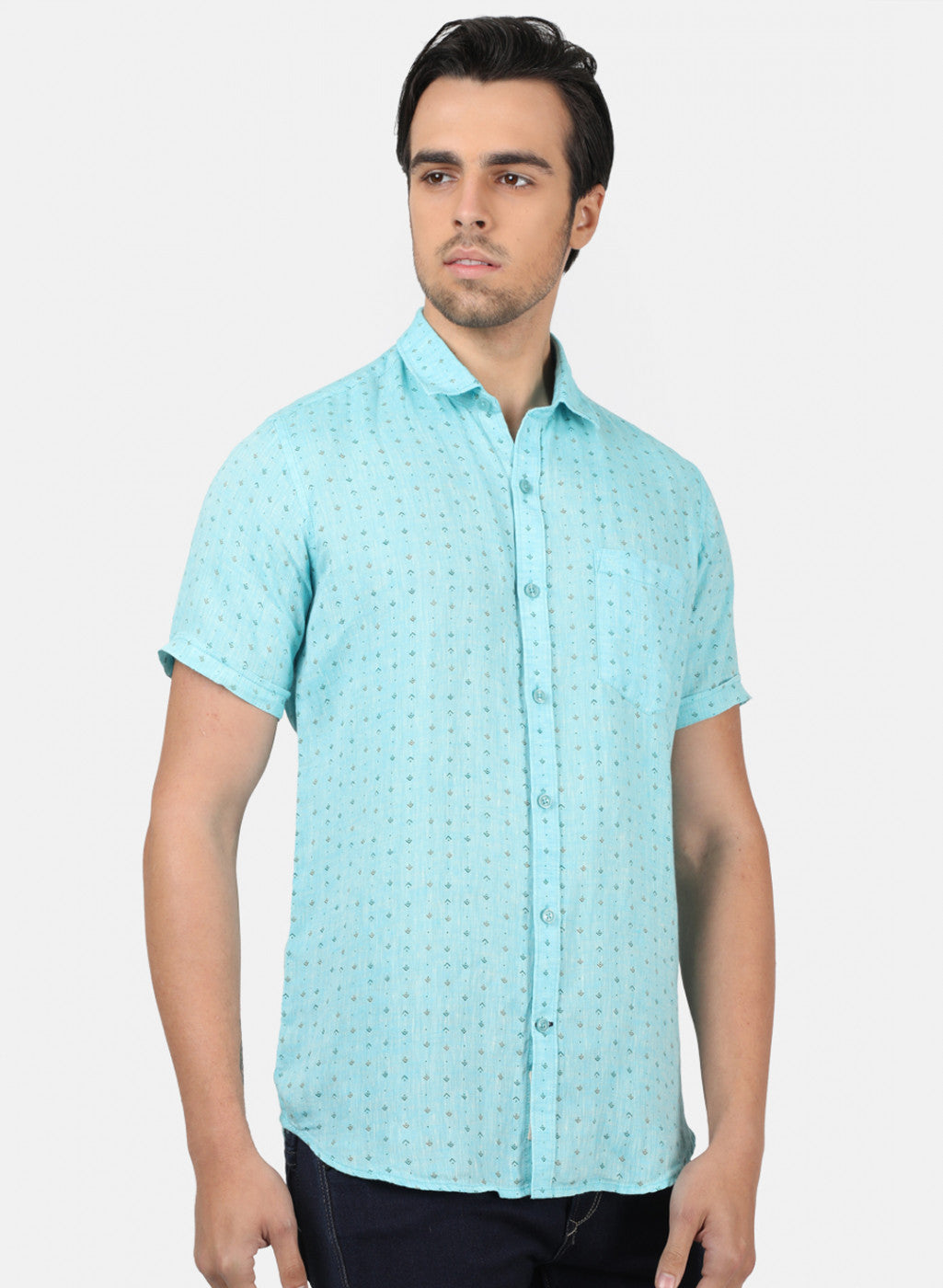 Men Blue Printed Shirts