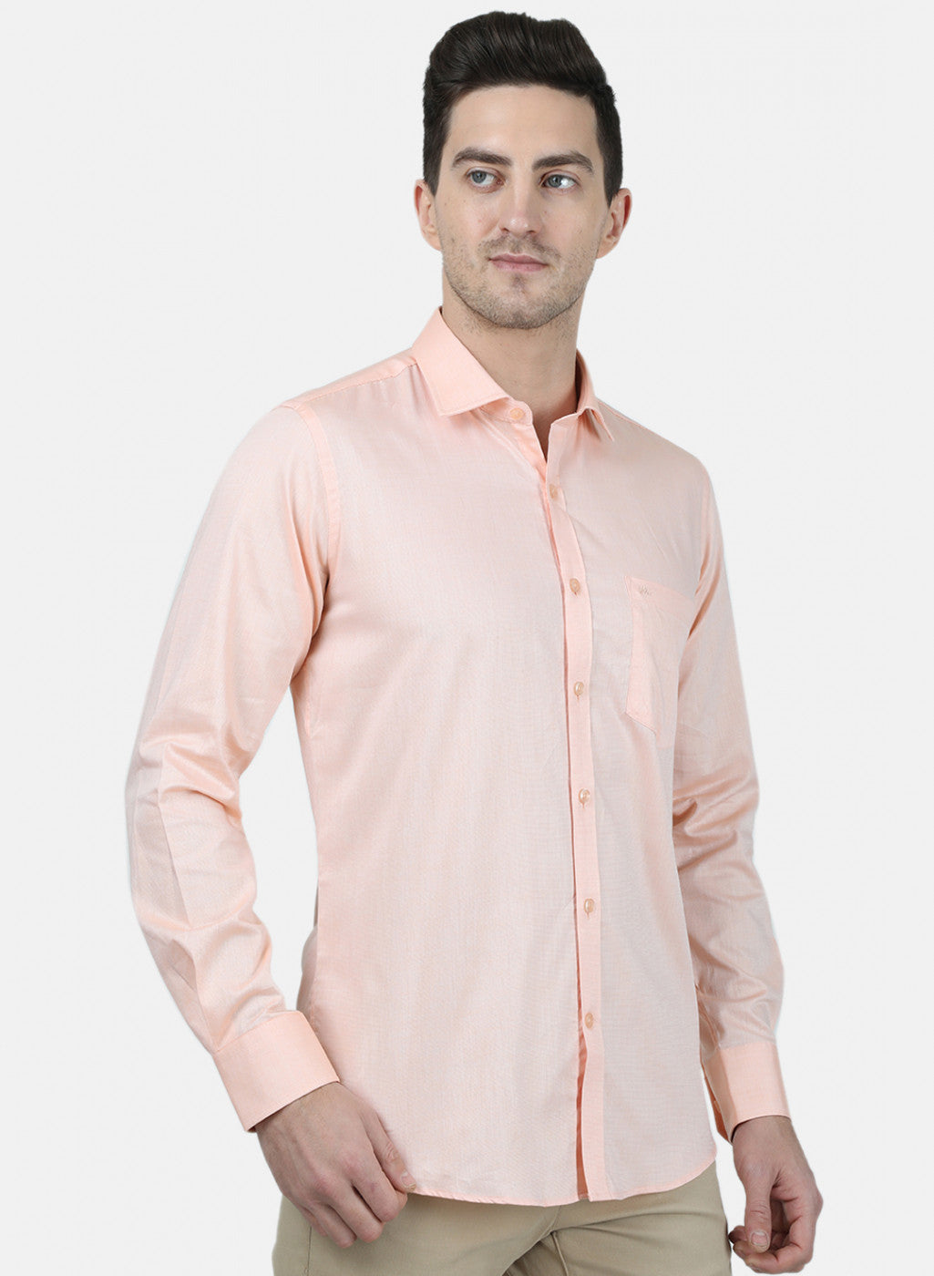 Mens Orange Printed Shirt