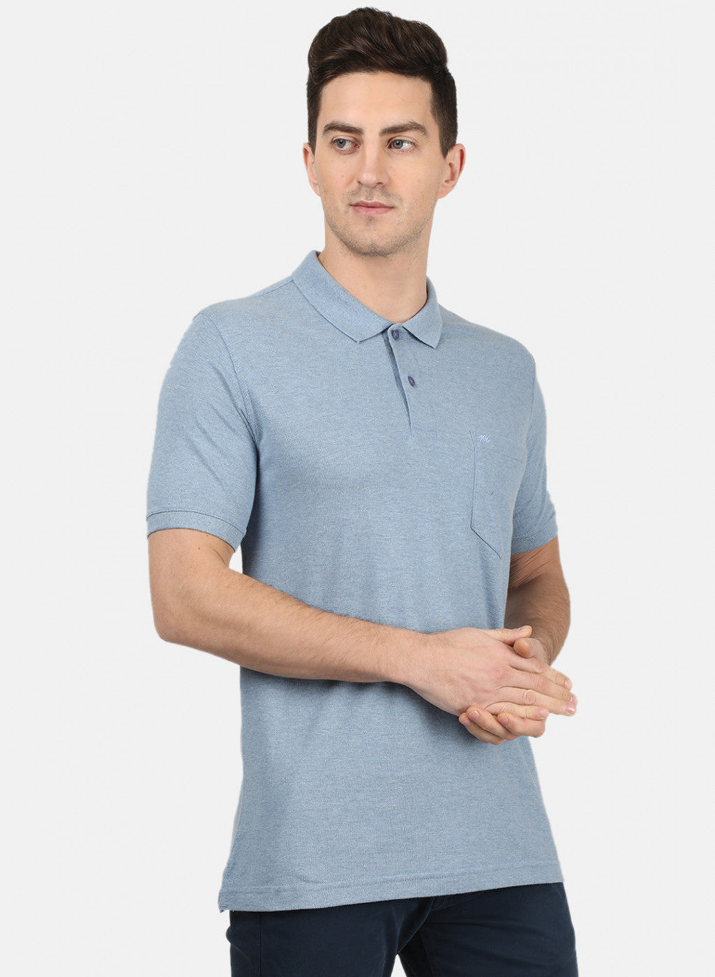 Mens Sky Blue Plain T-Shirt