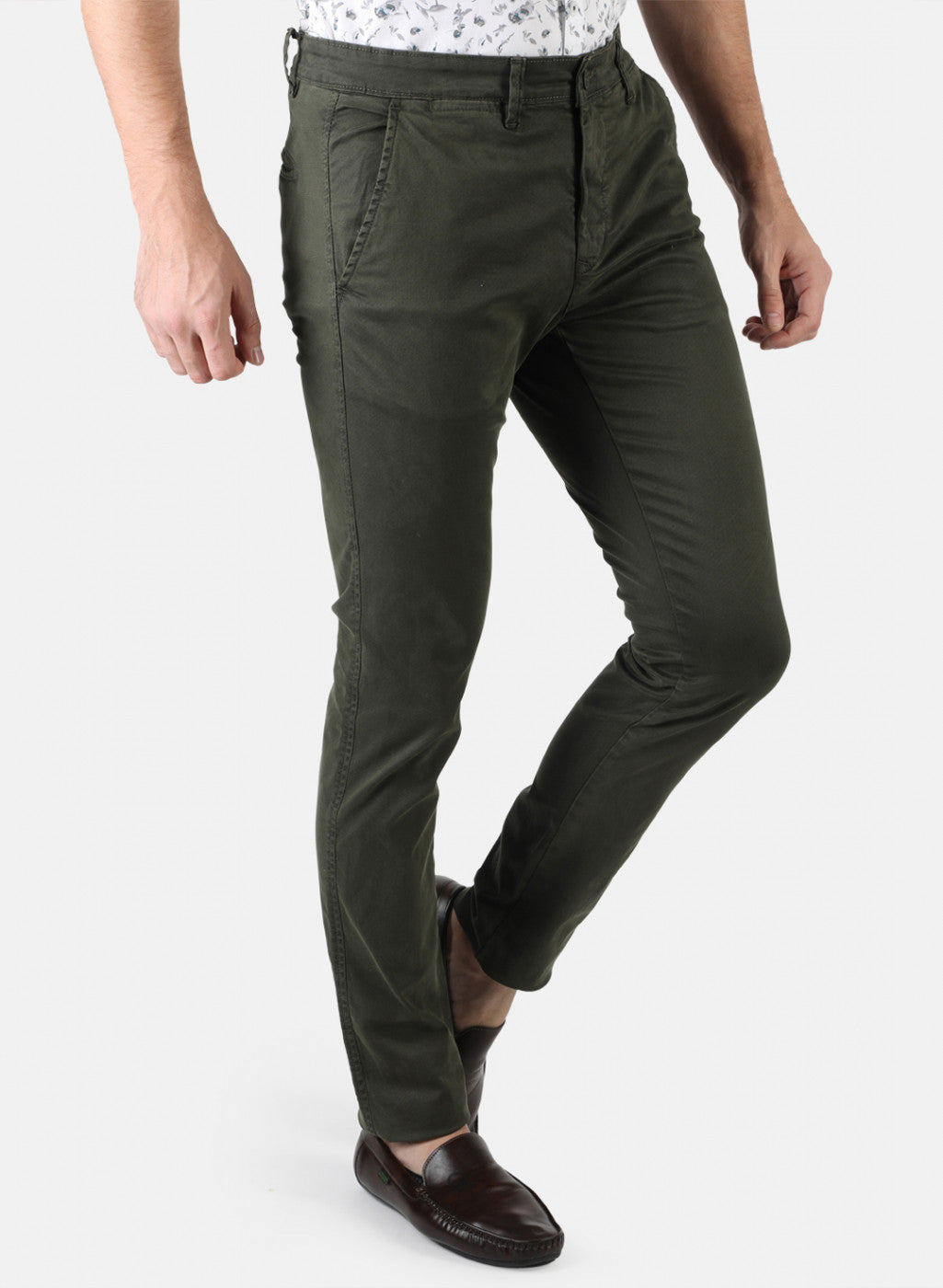 Men Green Printed Trouser