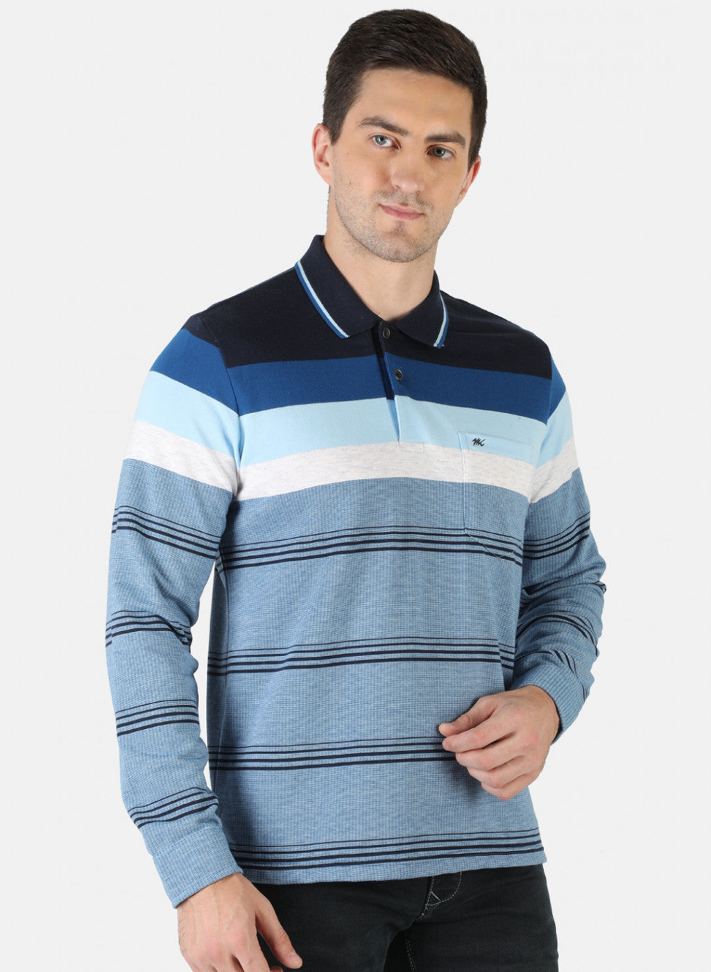 Men Blue Stripe T-Shirt