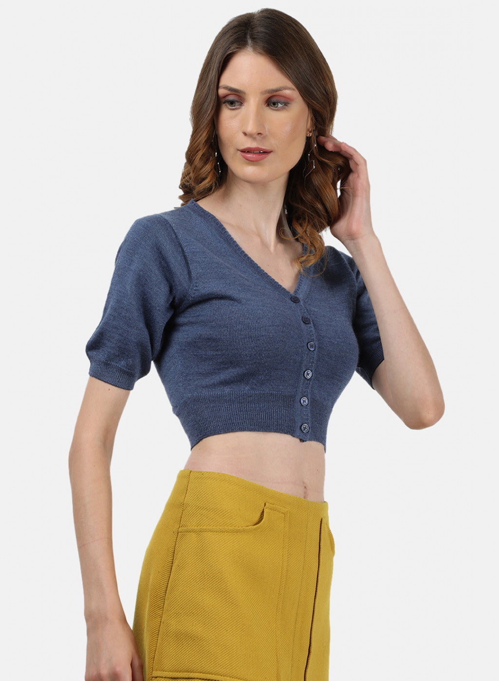 Women Blue Solid Blouse