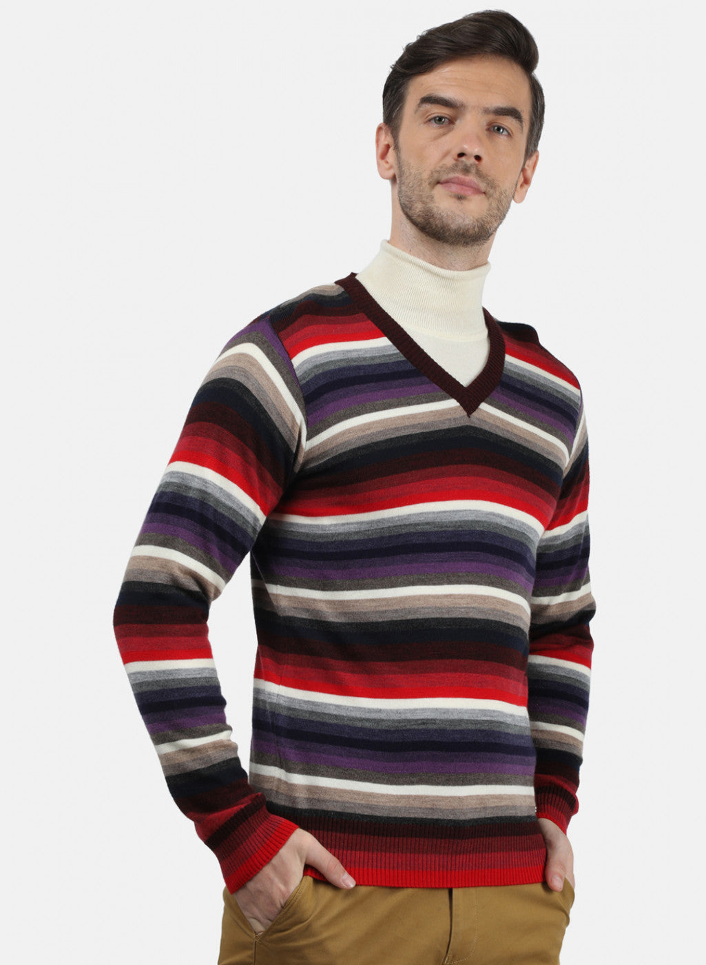 Men Multicolor Solid Pullover