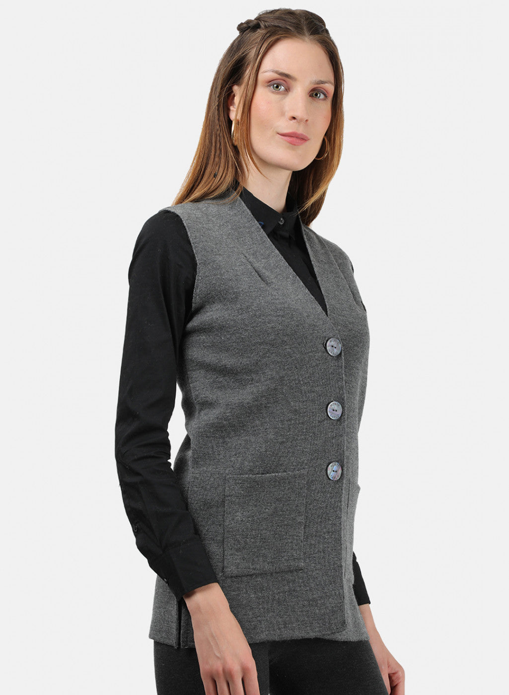 Women Grey Solid Cardigan