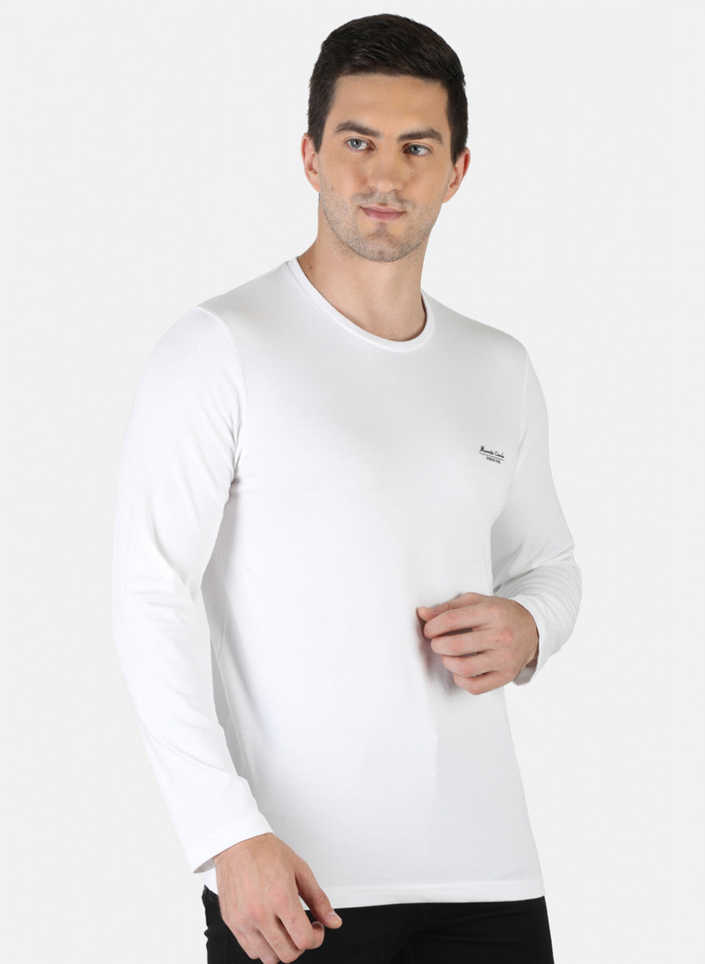 Men White Plain T-Shirt