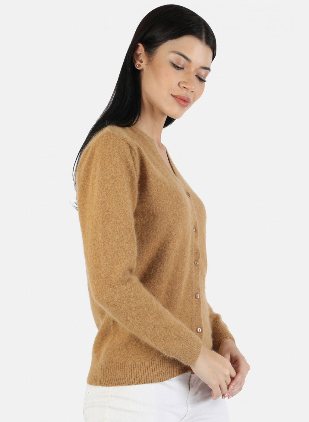 Women Brown Solid Cardigan