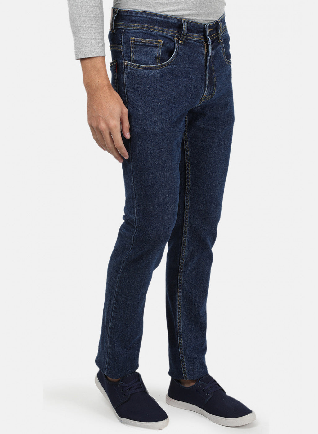 Men Blue Plain Denims