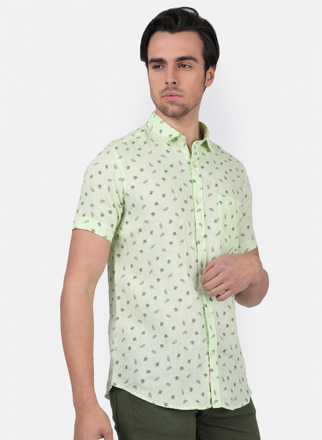 Men Green Printed Shirts