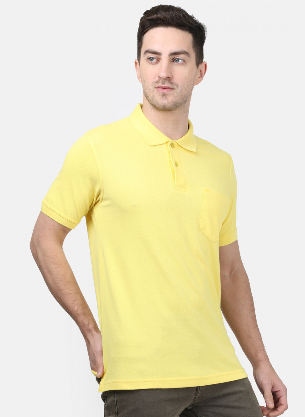 Mens Yellow Plain T-Shirts