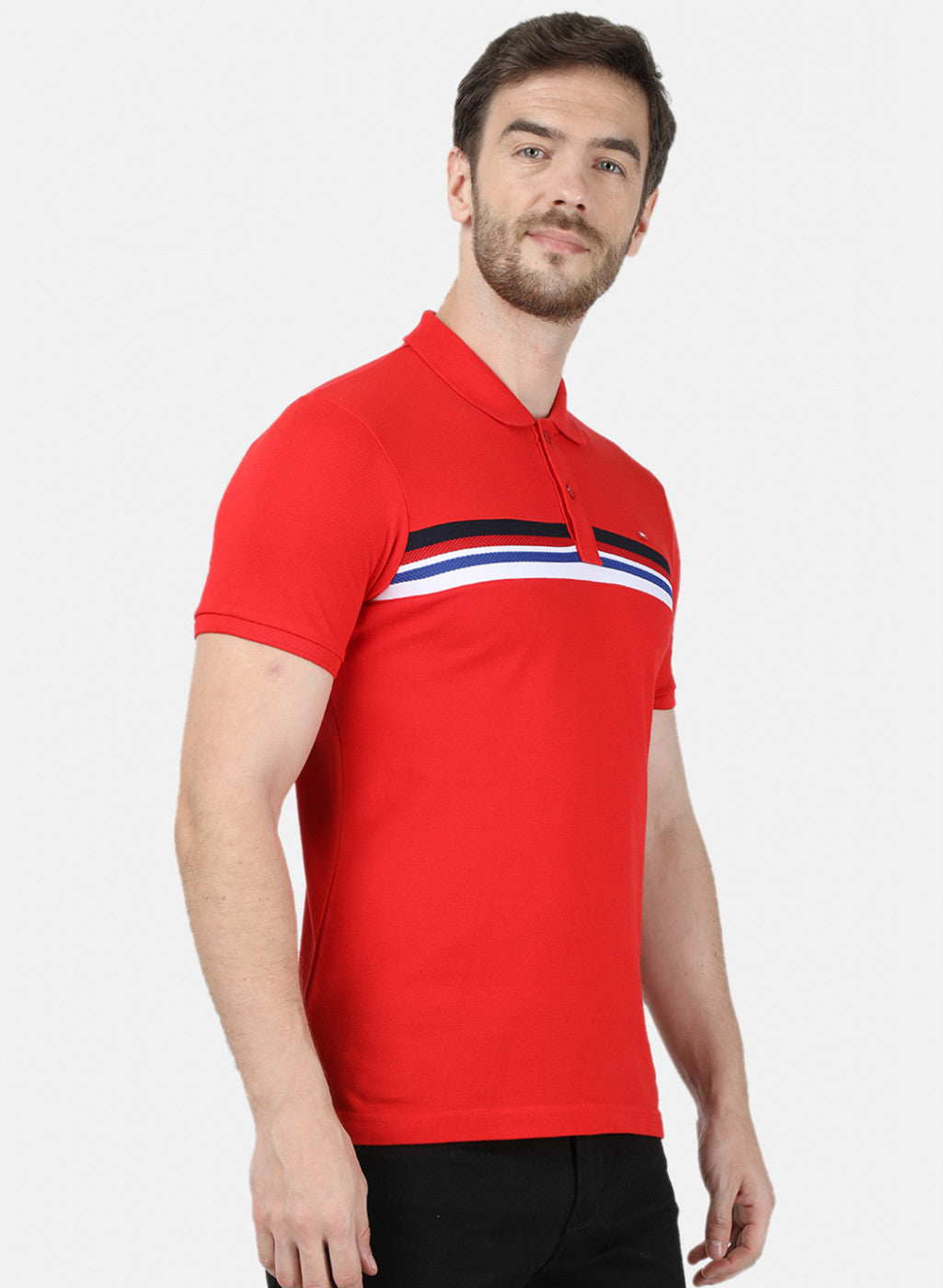 Mens Red Plain T-Shirt