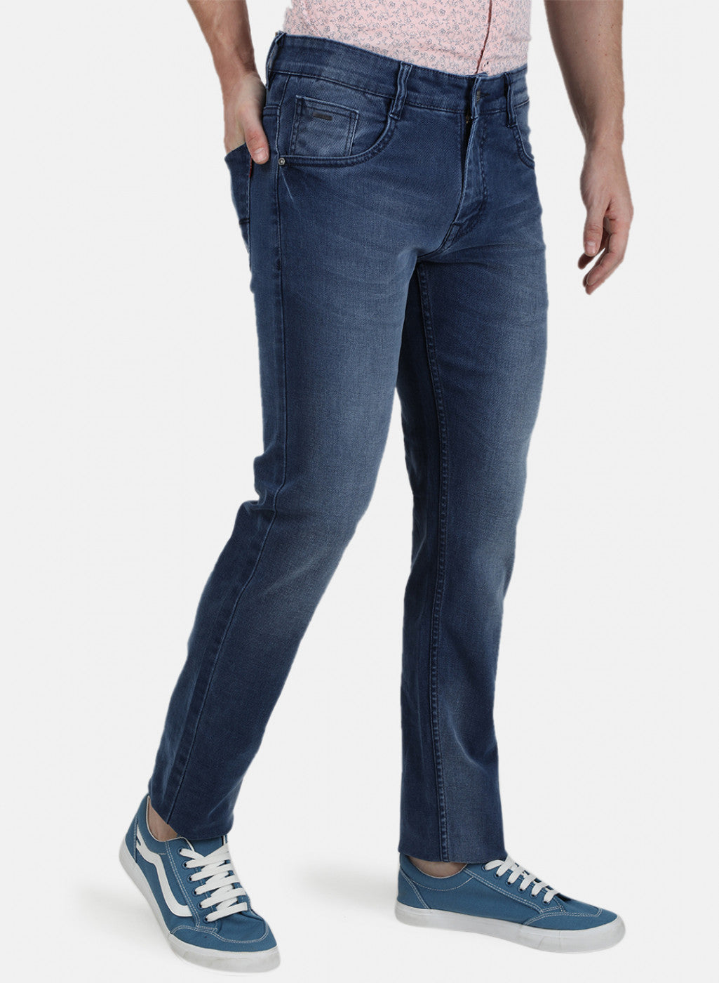 Mens Blue Narrow Fit Trouser