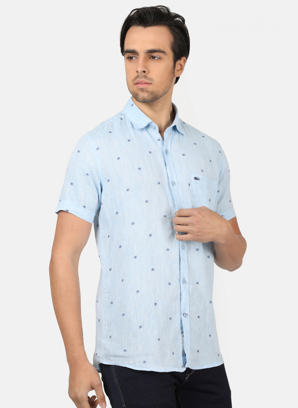 Men Blue Printed Shirts