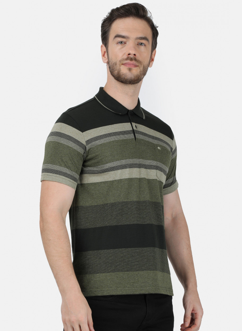 Mens Olive Stripe T-Shirt