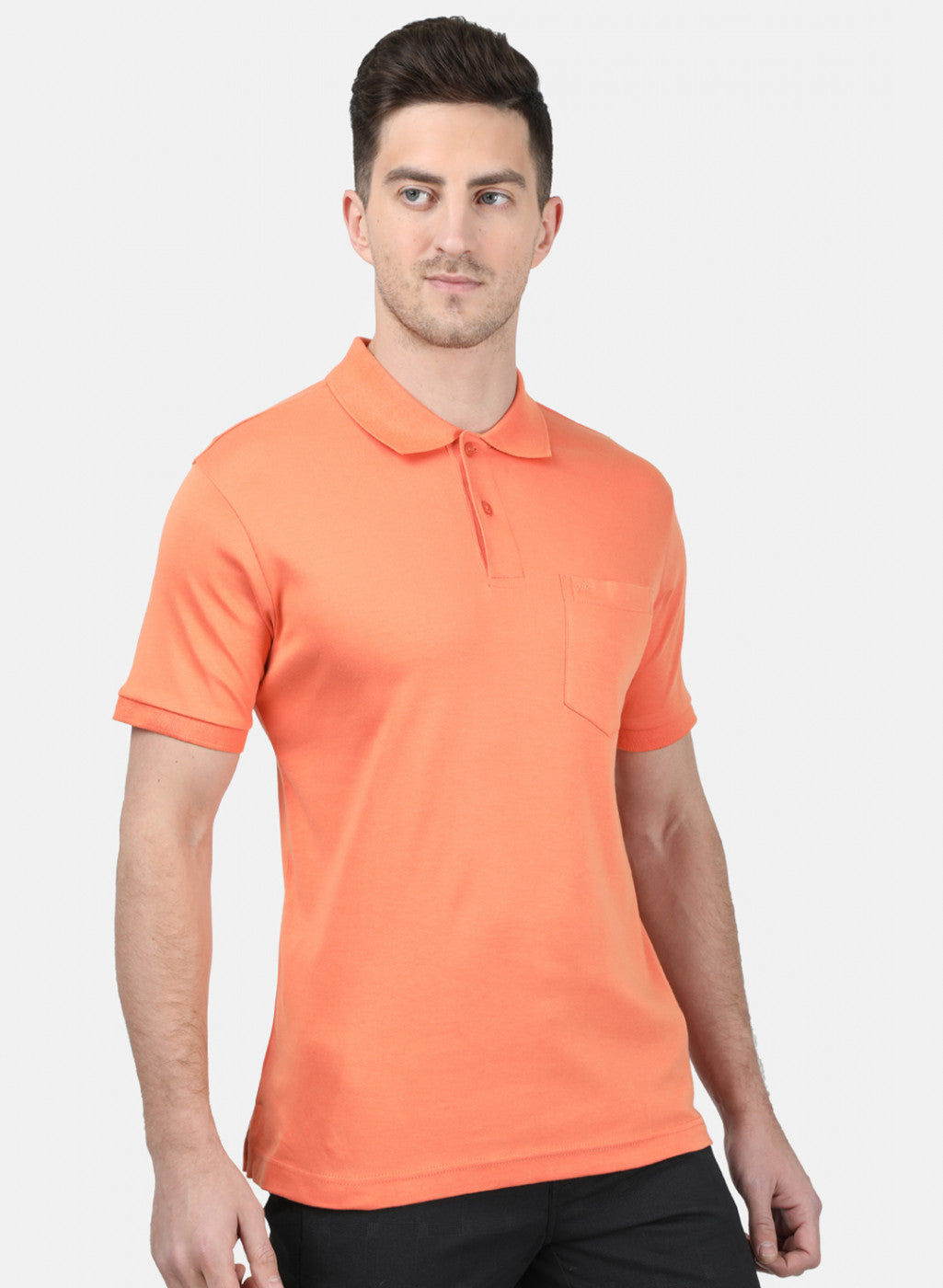 Mens Orange Plain T-Shirt