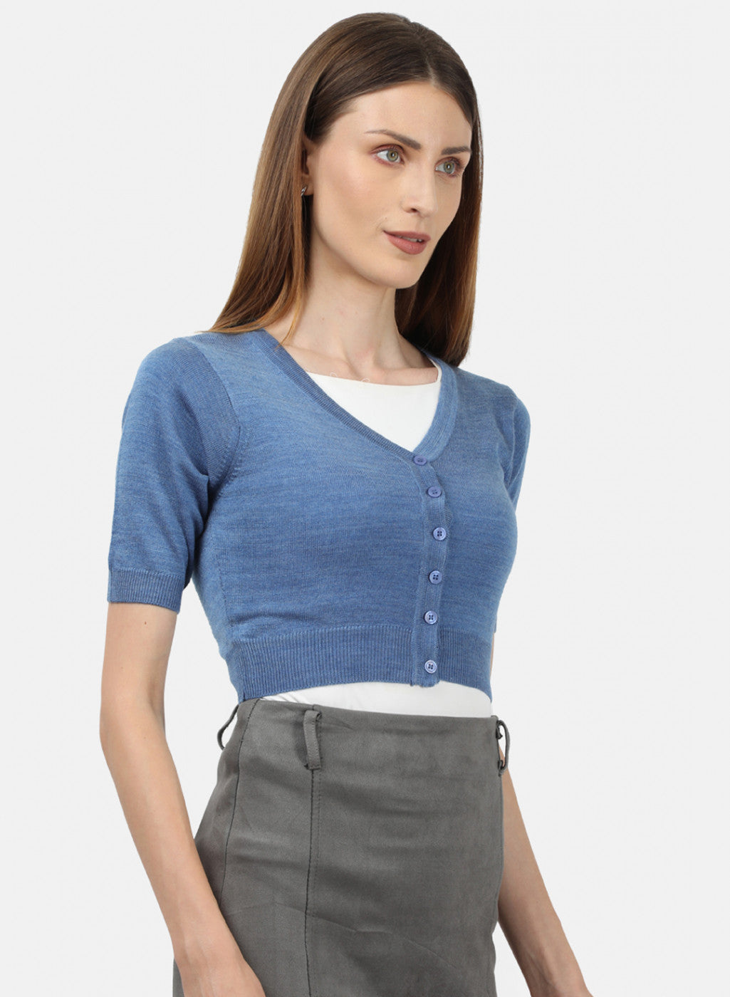 Women Blue Solid Blouse