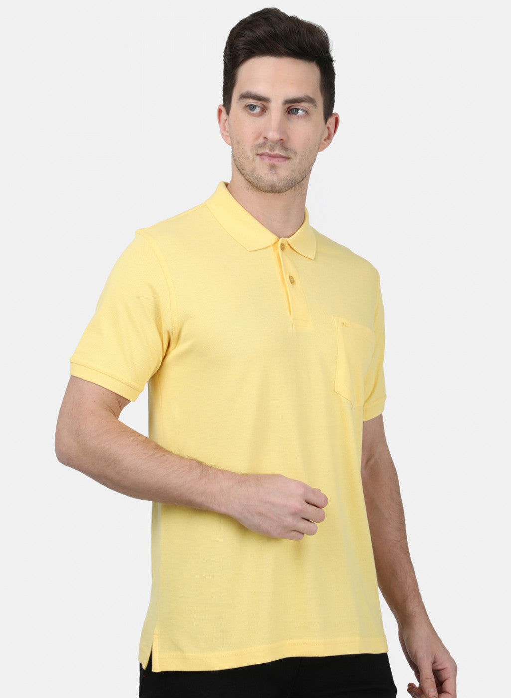 Mens Yellow Plain T-Shirt