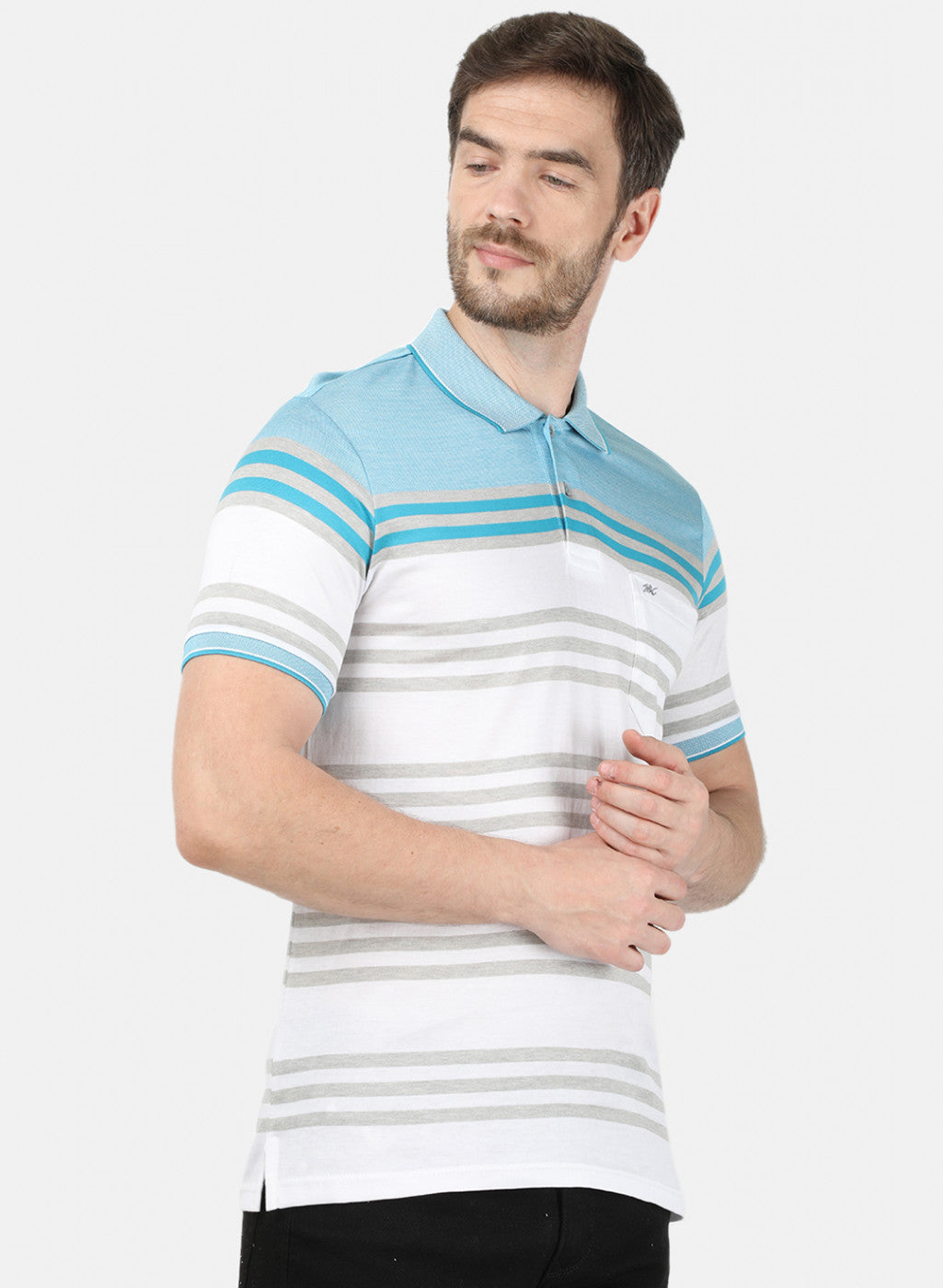 Mens Blue & White Stripe T-Shirt