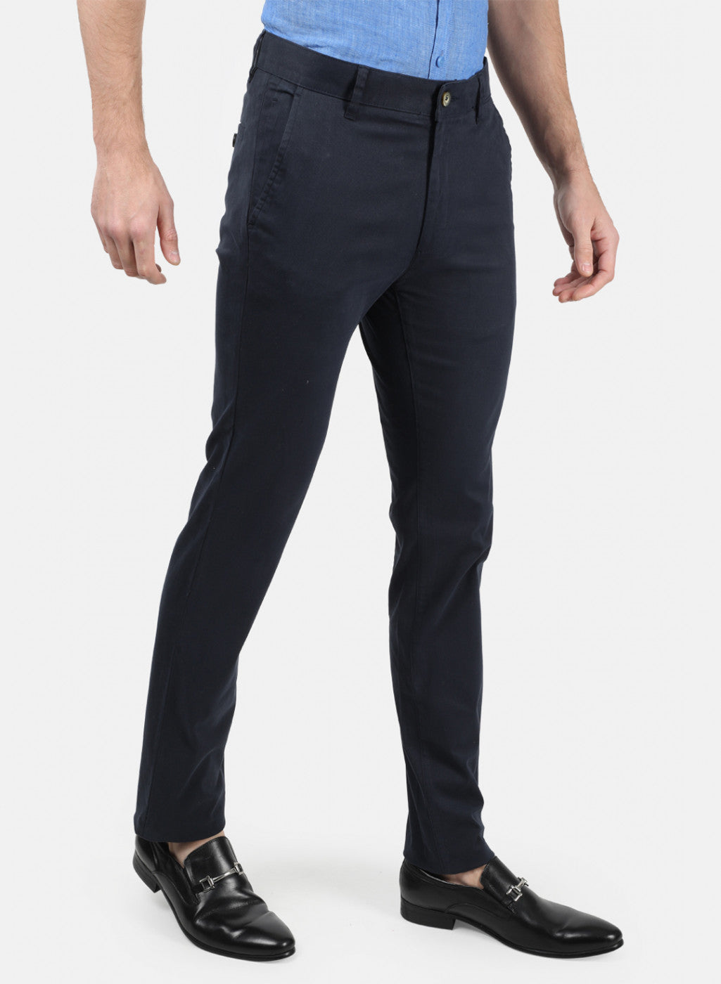 Men NAvy Blue Plain Trousers