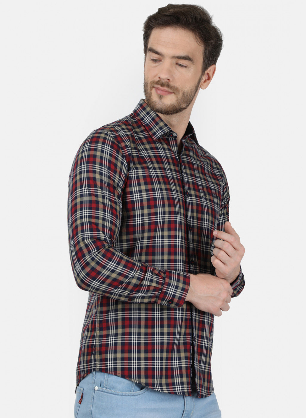 Mens NAvy Blue Check Shirt