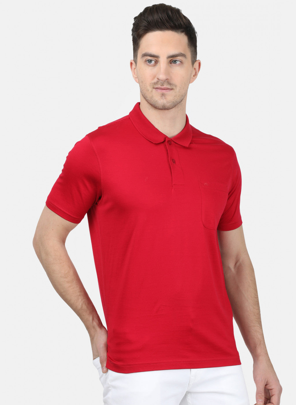 Mens Red Plain T-Shirt