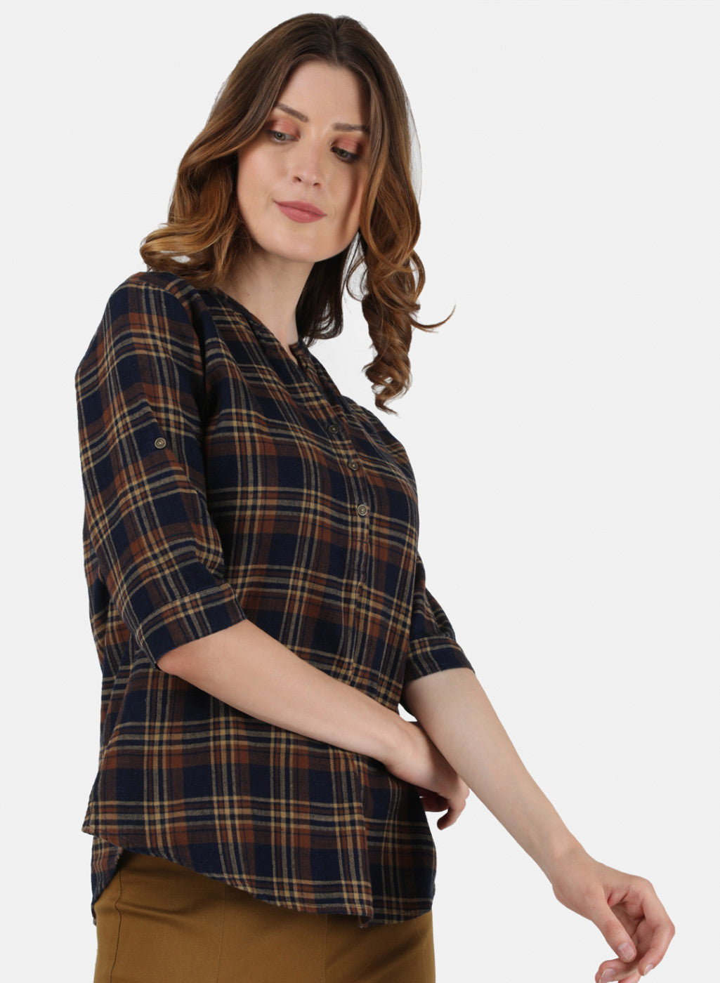 Womens Blue Check Top