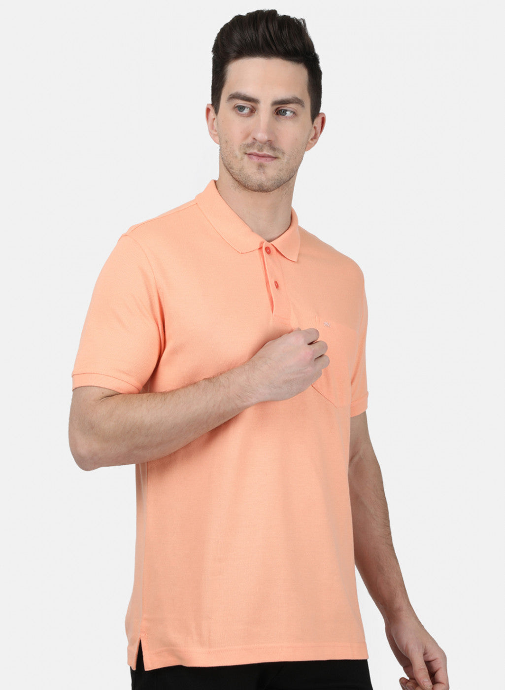 Mens Orange Plain T-Shirt