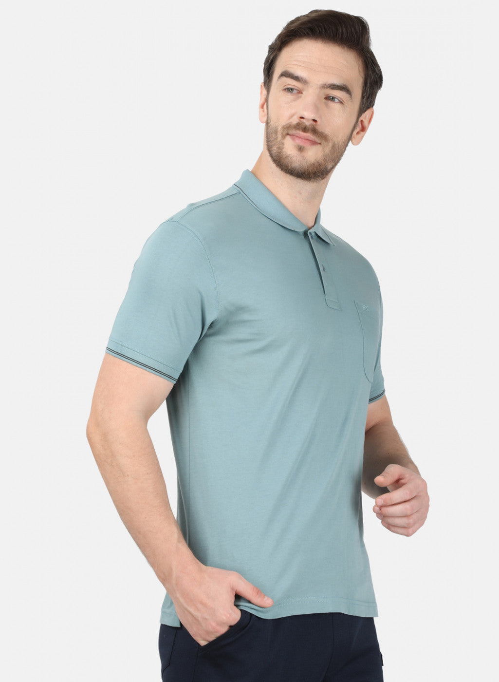 Mens Blue Plain T-Shirt