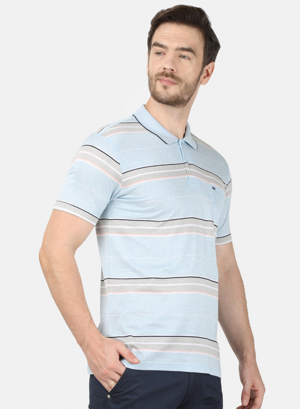 Mens Sky Blue Stripe T-Shirt