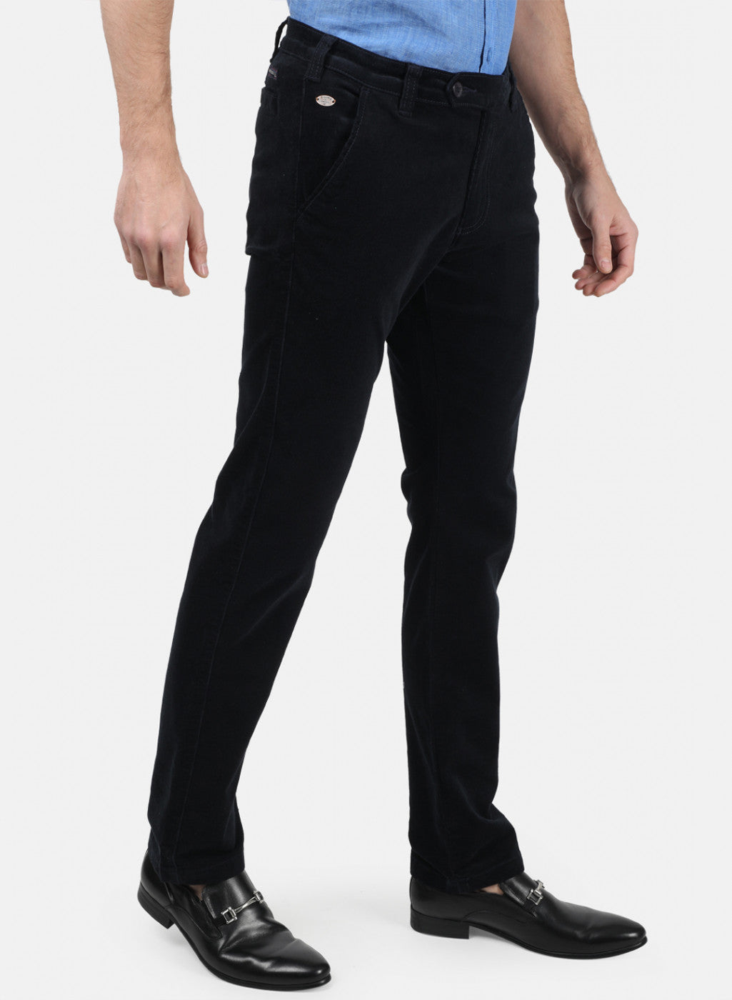 Men NAvy Blue Plain Trousers