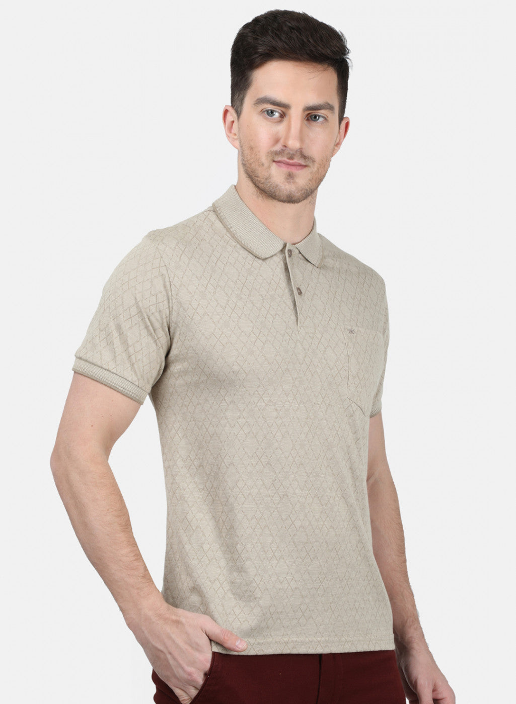 Mens Beige Stripe T-Shirt