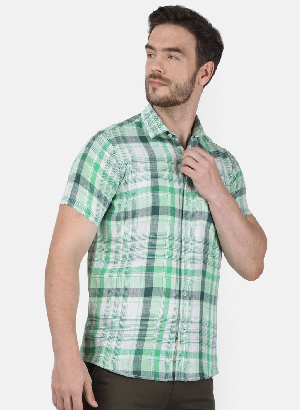 Mens Green Check Shirt