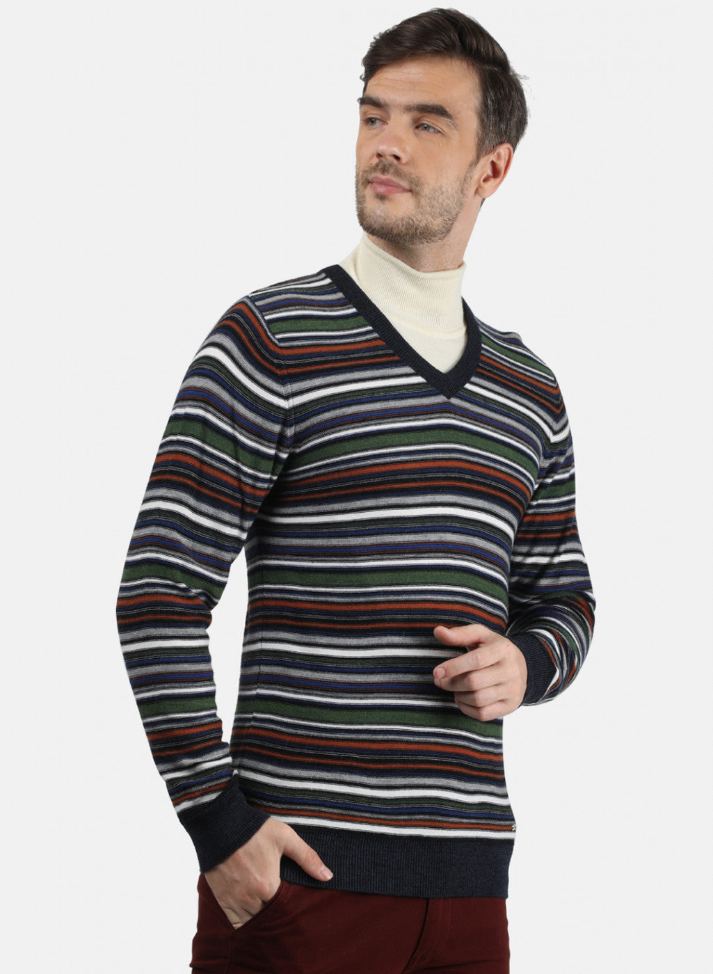 Men Multicolor Solid Pullover