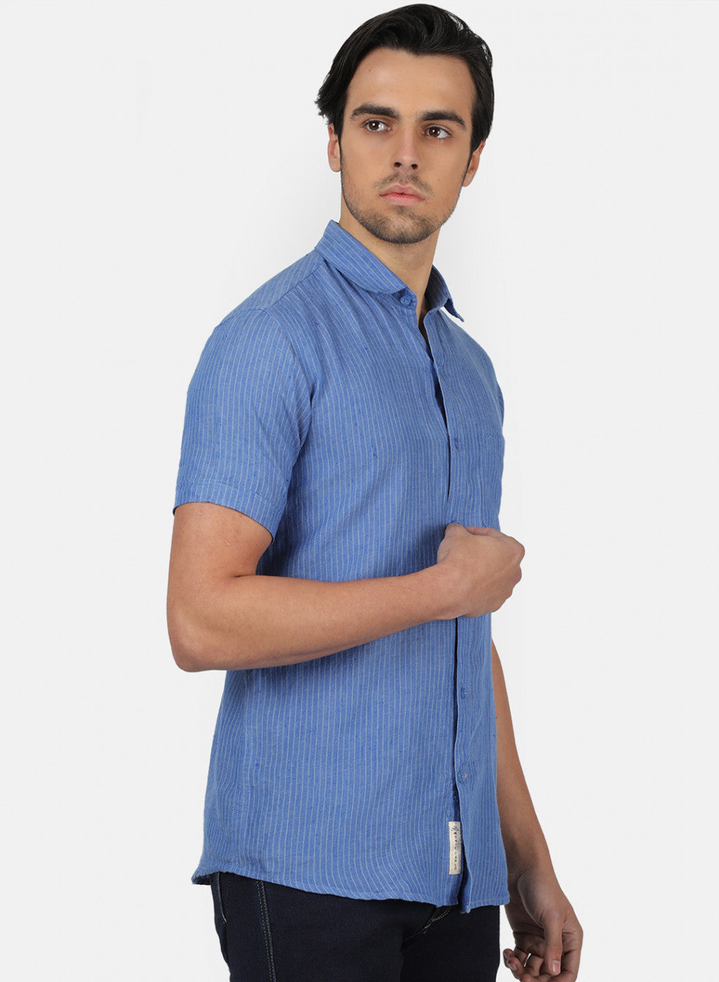 Men Blue Stripe Shirts