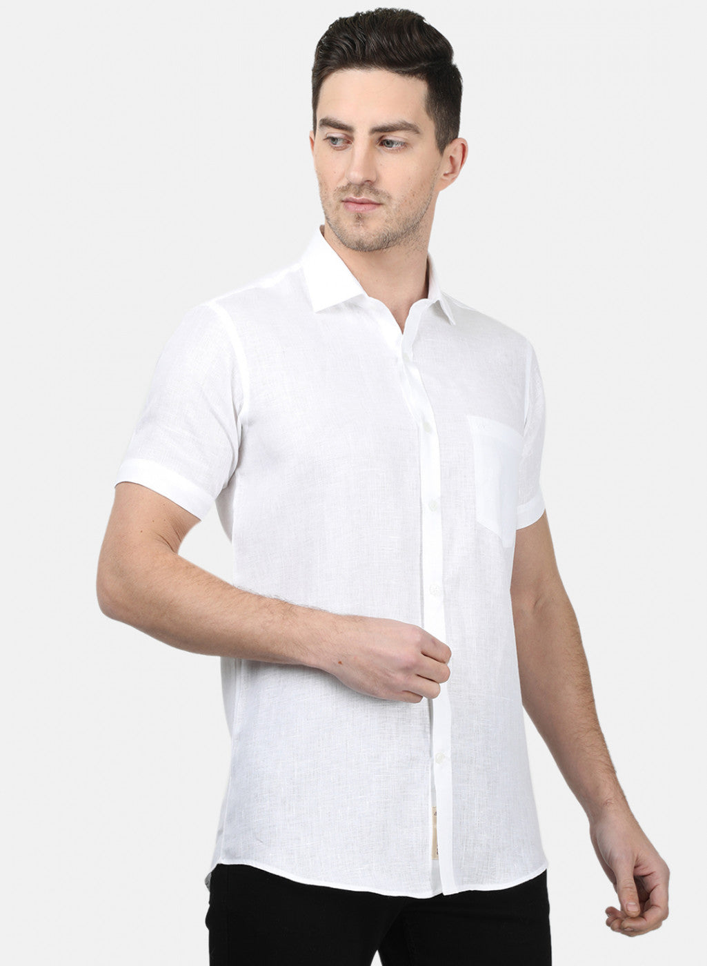 Mens White Solid Shirts