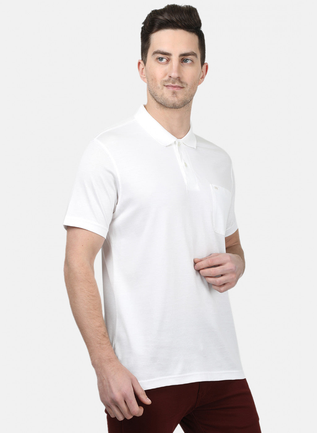 Mens White Plain T-Shirts